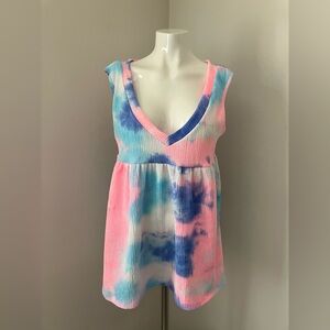 Colorful Sleeveless Tie-Dye Top